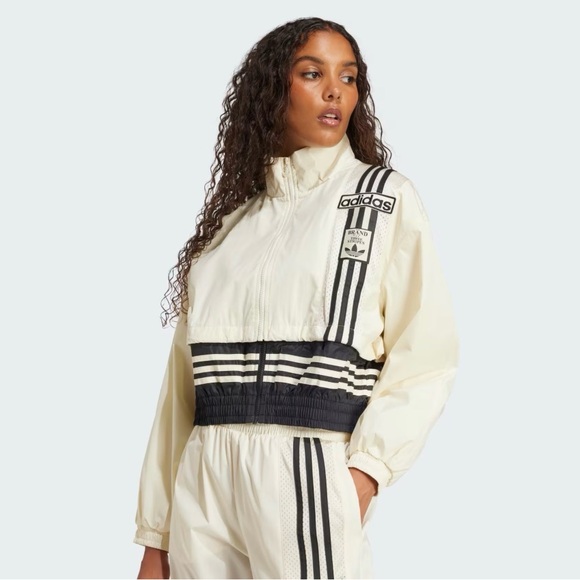 adidas Jackets & Blazers - Adidas Cream and Black Track Jacket - Small